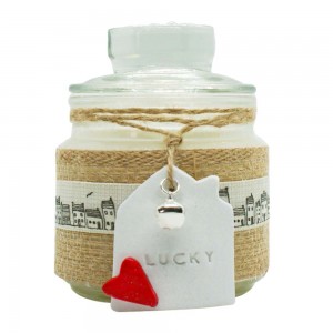Gift Box κερί με άρωμα μελομακάρονου σε γυάλινο δοχείο με καπάκι