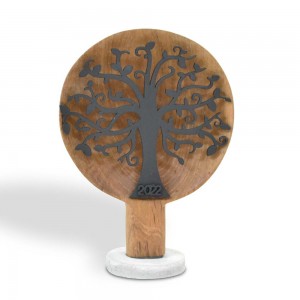 Επιτραπέζιο Γούρι το Δέντρο της Ζωής σε ξύλο από Teak 10x12 εκ