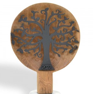 Επιτραπέζιο Γούρι το Δέντρο της Ζωής σε ξύλο από Teak 10x12 εκ