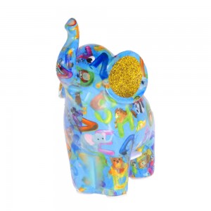 Darcy ελέφαντας  κεραμικός διακοσμητικός κουμπαράς σε πέντε χρώματα 5x8x19 εκ