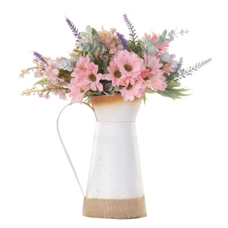 Μεταλλική vintage κανάτα με διακοσμητικά λουλούδια 35x21x29 εκ