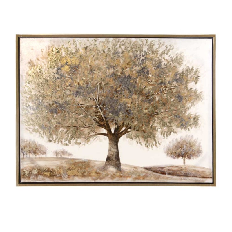 Πίνακας ζωγραφικής με χρυσό δέντρο και χρυσή κορνίζα 125x95 εκ