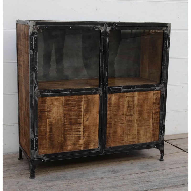 Industrial μπουφές από μέταλλο και ξύλο mango 102x40x103 εκ Industrial μπουφές από μέταλλο και ξύλο mango 102x40x103 εκ