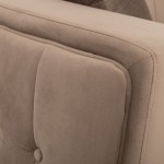 Τριθέσιος καναπές με βελούδινη επένδυση σε καφέ απόχρωση και μεταλλικά ασημί ποδαράκια 236x86x85 εκ