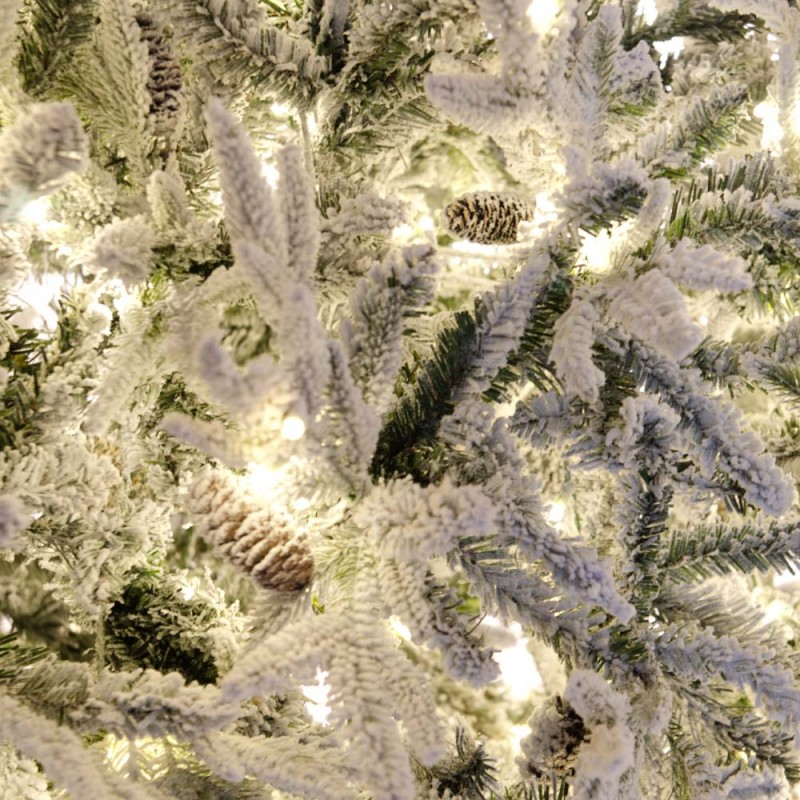 Eira Aurora Pre-Lit χριστουγεννιάτικο δέντρο με χιονισμένα πράσινα φύλλα και 1000 ενσωματωμένα LED με ύψος 240 εκ