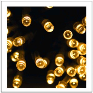 100 Led IP65 με πράσινο επεκτεινόμενο καουτσούκ καλώδιο και θερμό λευκό φως 10μ