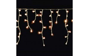 300 Led λαμπάκια IP44 ασύμμετρη κουρτίνα με επέκταση διάφανο καλώδιο soft white φως 600x70 εκ