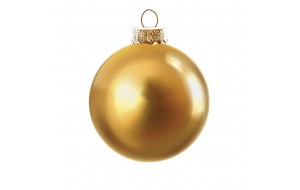 Χριστουγεννιάτικη μπάλα γυάλινη σε χρυσό χρώμα σετ των δύο 8 εκ