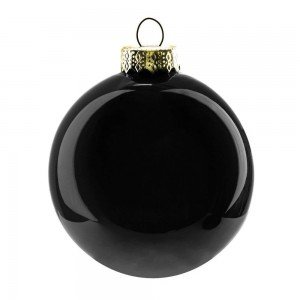 Μπάλα γυάλινη σε μαύρο χρώμα σετ των δύο 8 εκ