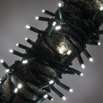 50 Led λαμπάκια μπαταρίας αδιάβροχα με 8 προγράμματα πράσινο καλώδιο και λευκό ψυχρό φως 3,75 μ