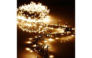 400 Flashing Led λαμπάκια Cluster IP44 επεκτεινόμενο με πράσινο καλώδιο και θερμό λευκό φως 6.7 μ