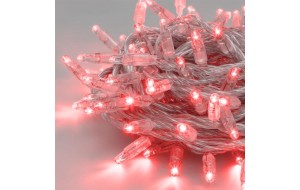 100 Led λαμπάκια IP44 επεκτεινόμενο με διάφανο καλώδιο και κόκκινο φως 5μ