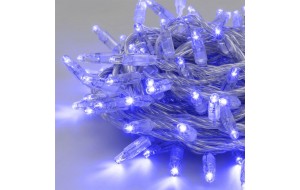 100 Led λαμπάκια IP44 επεκτεινόμενο με διάφανο καλώδιο και μπλε φως 5μ