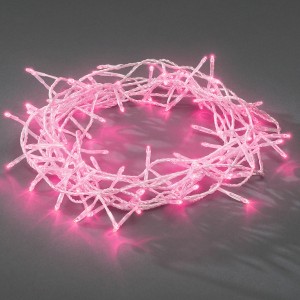 100 Led λαμπάκια IP44 επεκτεινόμενο με διάφανο καλώδιο και ροζ φως 5μ