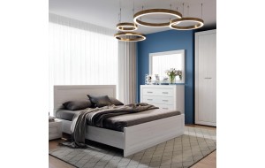 Milano μονό κρεβάτι από MDF σε λευκό χρώμα 96x209,5x42,5 εκ