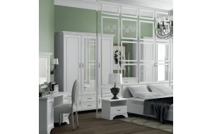 Paris μπουντουάρ από MDF σε λευκό χρώμα με ένα ντουλάπι και τρία συρτάρια 120,5x41x71 εκ