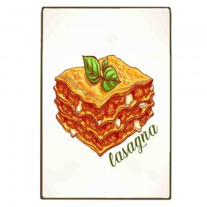 Lasagna χειροποίητος ξύλινος πίνακας