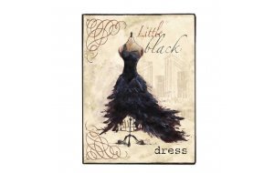 Little black dress vintage χειροποίητο ξύλινο πινακάκι