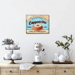Cappuccino retro πίνακας χειροποίητος