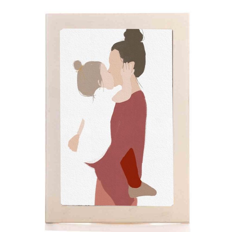 Διακοσμητικό πινακάκι χειροποίητο μητέρα και κόρη 20x30 εκ
