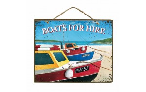 Vintage πίνακας χειροποίητος boats for hire