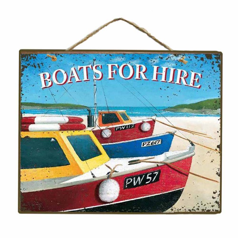 Vintage πίνακας χειροποίητος boats for hire