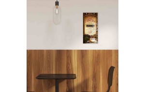 Cappuccino ξύλινος πίνακας χειροποίητος 13x26 εκ