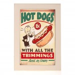 Hot dogs ξύλινος vintage πίνακας