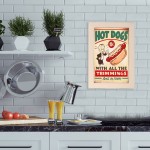 Hot dogs ξύλινος vintage πίνακας