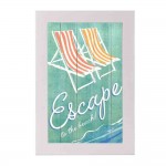 Escape to the beach vintage ξύλινο πινακάκι