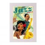 Vintage ξύλινο χειροποίητο πινακάκι σαξόφωνο jazz