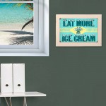 Vintage ξύλινο χειροποίητο πινακάκι eat more ice cream