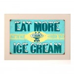 Vintage ξύλινο χειροποίητο πινακάκι eat more ice cream