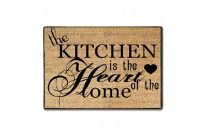 Kitchen is the heart of the home vintage ξύλινος πίνακας