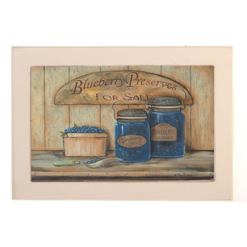 Blueberries vintage ξύλινος πίνακας