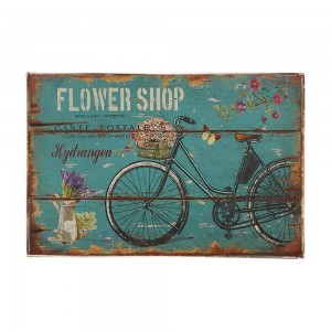 Vintage ξύλινο πινακάκι flower shop 48x32 εκ