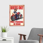 Bikers only vintage ξύλινος πίνακας