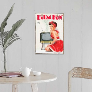 Film Fun -Vintage Ξύλινος  Πίνακας 20 x 30 cm