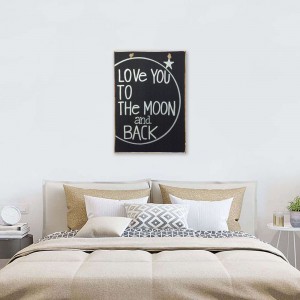 Love you to the moon and back vintage ξύλινος πίνακας