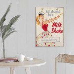 Milk shake vintage ξύλινος πίνακας