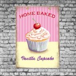 Cupcakes vintage σετ τριών τεμαχίων από ξύλινους χειροποίητους πίνακες