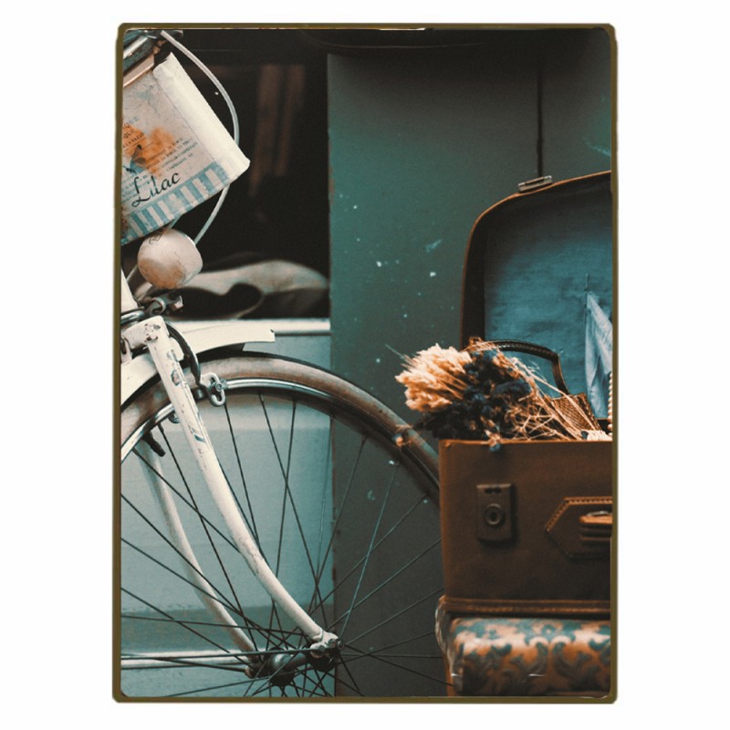 Vintage ποδήλατο τρίπτυχος πίνακας ξύλινος χειροποίητος