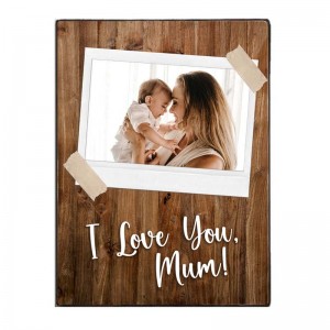 I Love You Mum Χειροποίητος Custom ξύλινο πίνακας με τη δική σου φωτογραφία