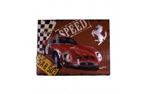 Vintage Ferrari μεταλλικός πίνακας 65x50 εκ