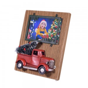 Καδράκι χριστουγεννιάτικο κορνίζα με φορτηγάκι με χριστουγεννιάτικο δέντρο 16 x13 εκ