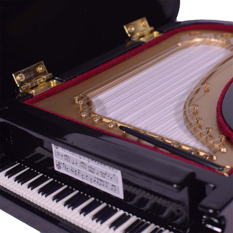 Διακοσμητική μινιατούρα πιάνου με ουρά σε μαύρο χρώμα 17x12x14 εκ