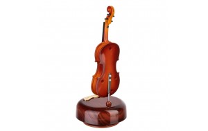 Music Box ξύλινη μινιατούρα βιολί σε βάση 9.5x21 εκ