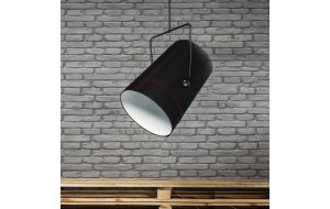 Bucket μεταλλικό μονόφωτο φωτιστικό οροφής και επένδυση από ύφασμα με επιλογή χρώματος 43x70 εκ