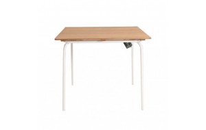 Tucana ξύλινο τραπέζι με ατσάλινη βάση σε λευκό χρώμα 91x91x75 εκ
