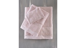 Anika σετ πετσέτες 3 τεμαχίων ροζ 30x50 / 50x90 / 80x150 εκ